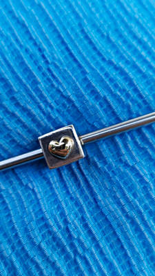 Original Pandora Bicolor Charm 790200   Würfel ''I love you'' mit 14K Gold-Herz