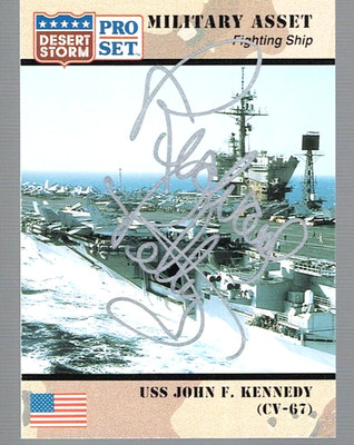 Richard Petty Hand-Signed 1991 Desert Storm Pro Set Card #180 JOHN F. KENNEDY