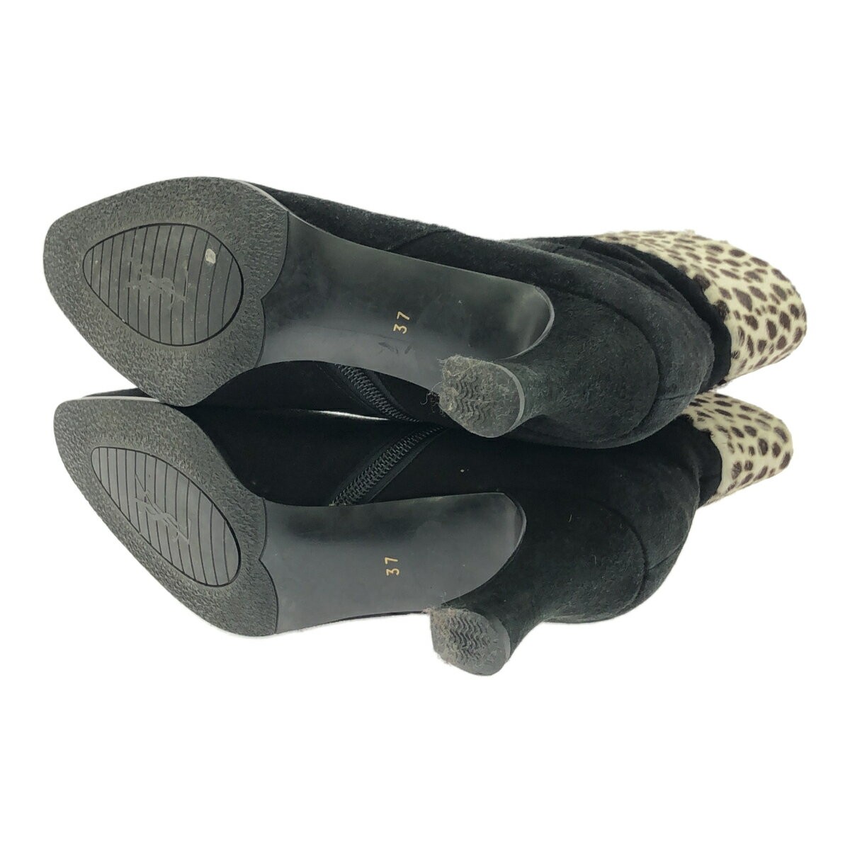 Saint Laurent Short Boots Shoes EU 37 US 7 Black Leopard Authentic thumbnail 6