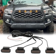 4pcs Smoked Amber Led Front Grille Grill Running Lights For Toyota Tacoma Trd