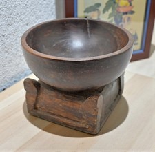 Antico di Legno Rotondo Utensili da Cucina Ciotola Originale Intagliato a Mano