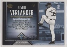 2017 Honus Bonus Fantasy Baseball Game Career Milestone 1/1 Justin Verlander r7d