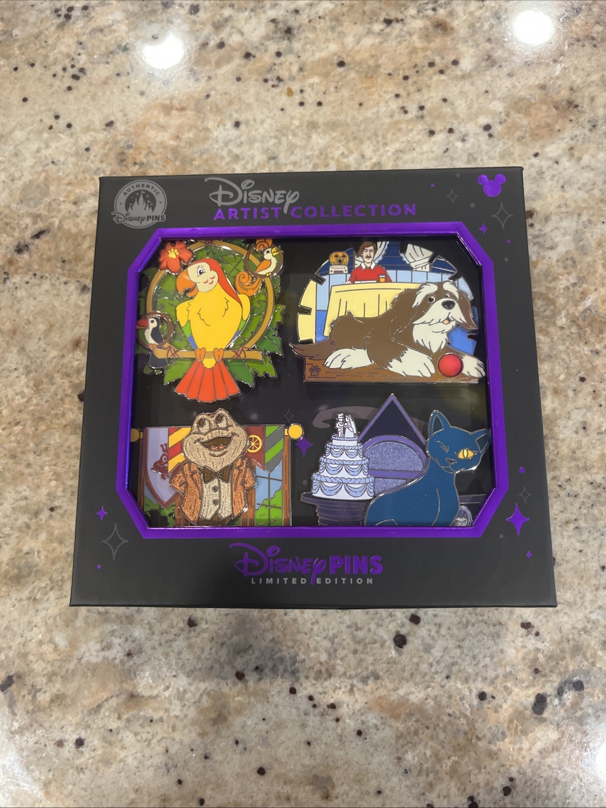 2026 Disney Parks Artist Series Rover Toad Bird Cat 4 Pin Box Set