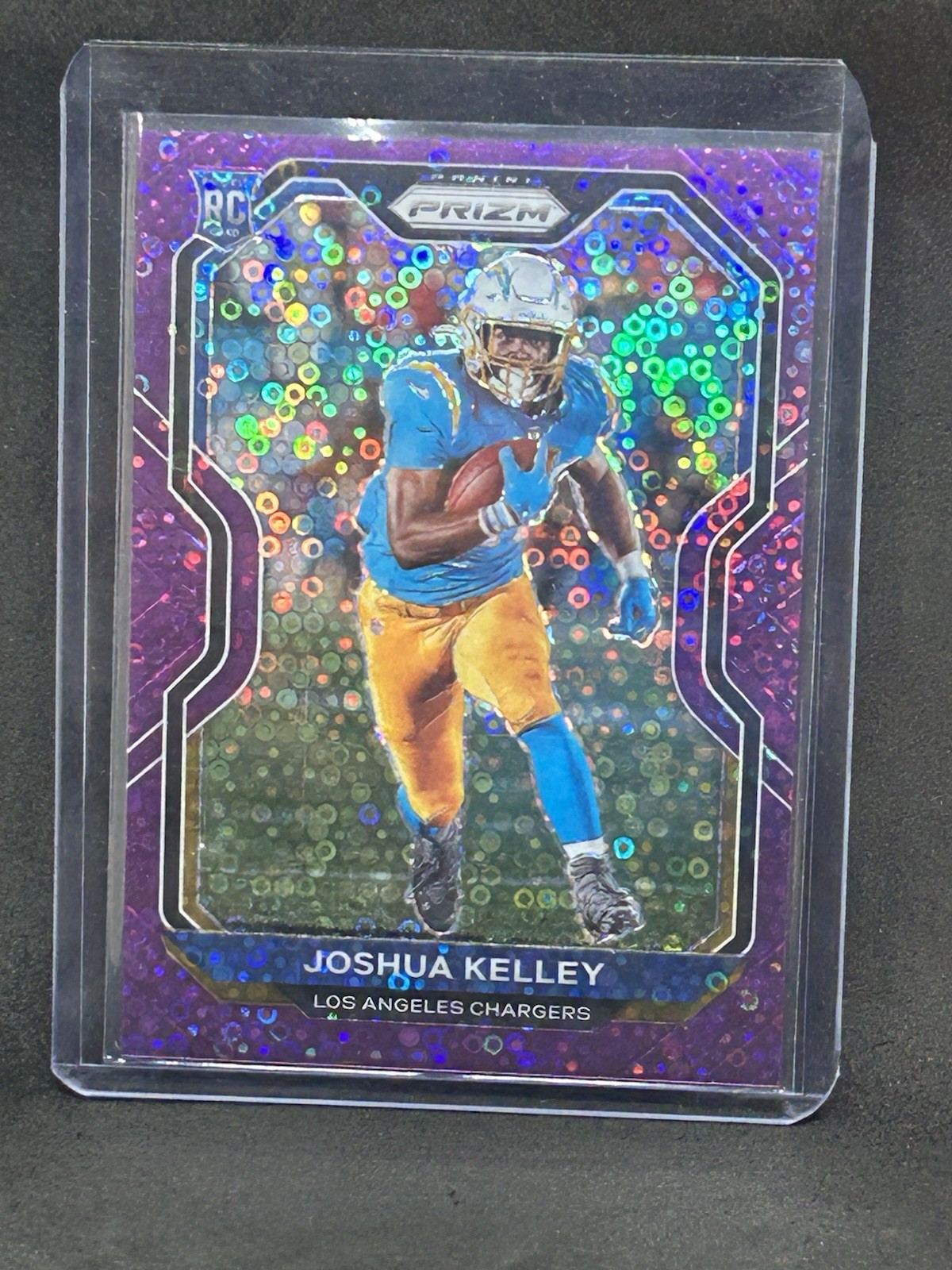 Joshua Kelley 2020 Panini Prizm Purple Disco Prizm /35 RC Chargers 326 A4