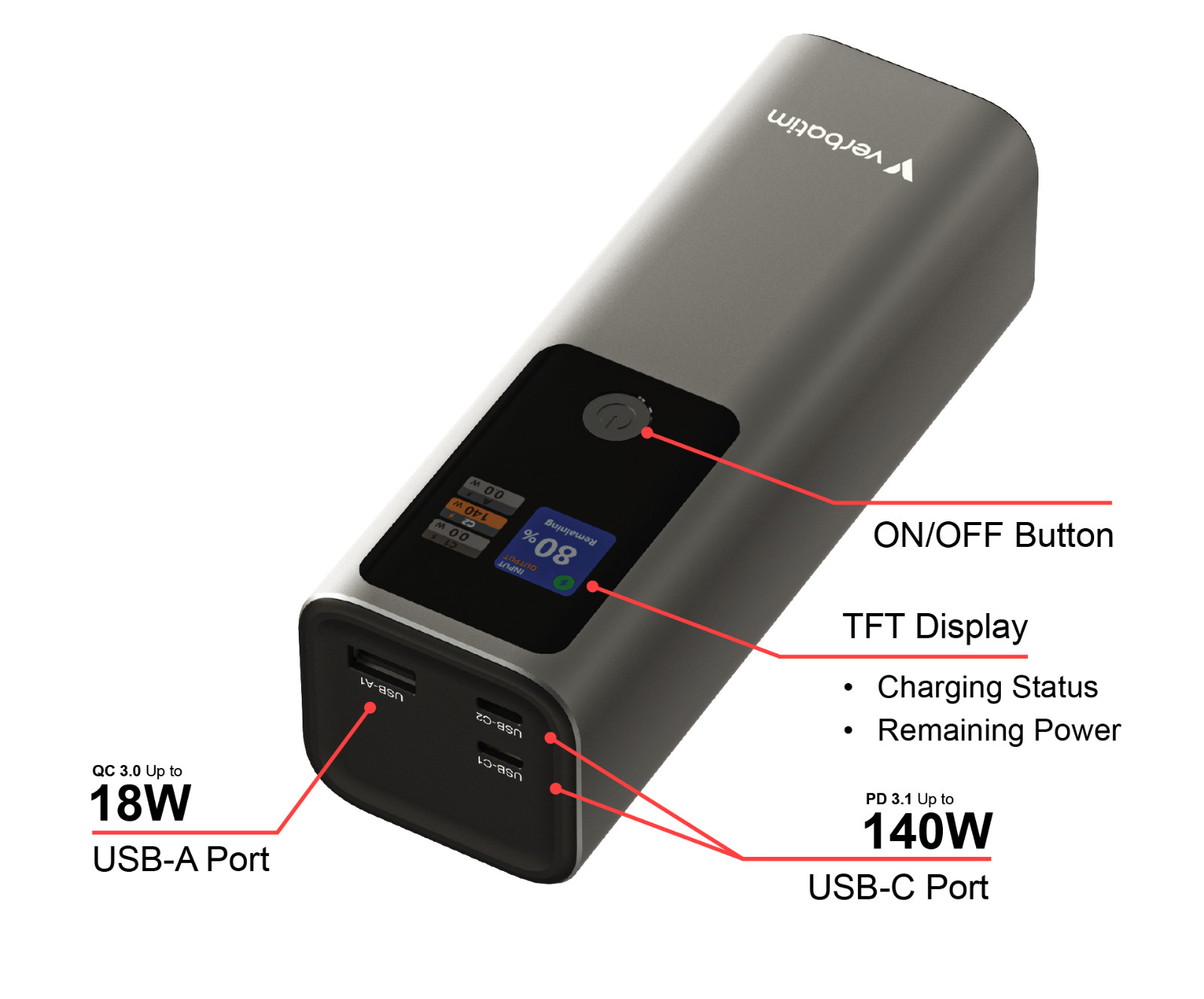 32269 Verbatim Power Bank Charge 'n' Go 27000mAh-Ricarica per Notebook,Tablet... foto 4