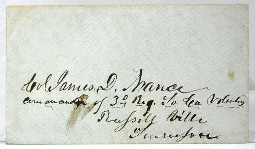 1864 CONFEDERATE CIVIL WAR STAMPLESS ADVERSITY COVER HAND CARRIED TO KIA OFFICER