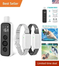 Lightweight Dog Training Shock Collar - Rechargeable, Long-Lasting Battery