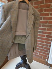 Mens Daks Suit with Summer & Winter Trousers, Taupe & Green 42R W36 Excellent