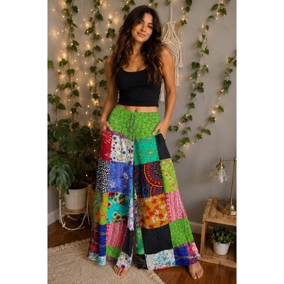 Kathmandu Imports Patchwork Boho Maxi Skirt | Festival Hippie Cottagecore | S/M