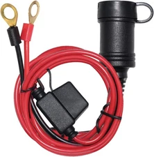 SPARKING 6FT 12V Cigarette Lighter Socket to Eyelet Extension Cable w/15A Fuse