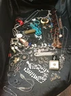 Huge Vintage Jewelry Lot Sterling Gold Diamonds Silver Mixed Earrings Rings 925