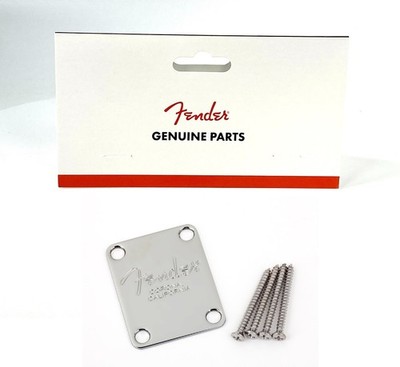Genuine Fender BASS 4-BOLT Neck Plate American Series w/ SCREWS Electric Guitar