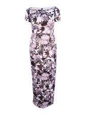 Adrianna Papell Women's Metallic Floral Column Gown