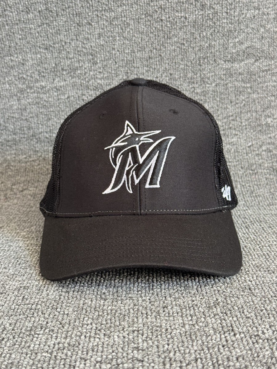 47 Brand Miami Marlins Trucker Snapback Black One Size Hat