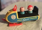 Vintage Fisher Price Little People MINI SNOW MOBILE #705 & Figures