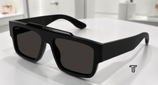 GUCCI GG1460S 001 Black Black Grey 56 mm Rectangular Squared Men's Sunglasses