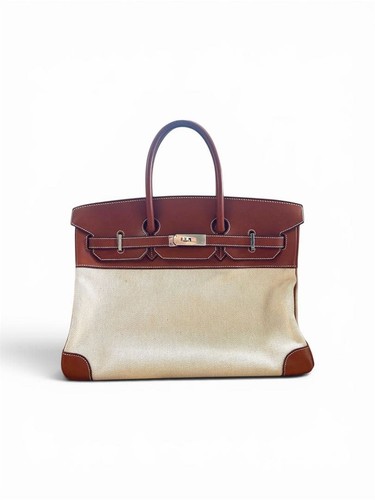 HERMES Birkin 35 Barenia Toile H 369473