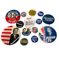 Ronald Reagan Campaign & Debate Pinbacks Political Buttons 1980s - Lot of 14
