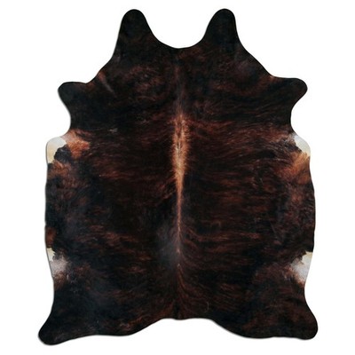 Livorio Premium Kuhfell Teppich - dark brindle - Rinderfell Echtfell