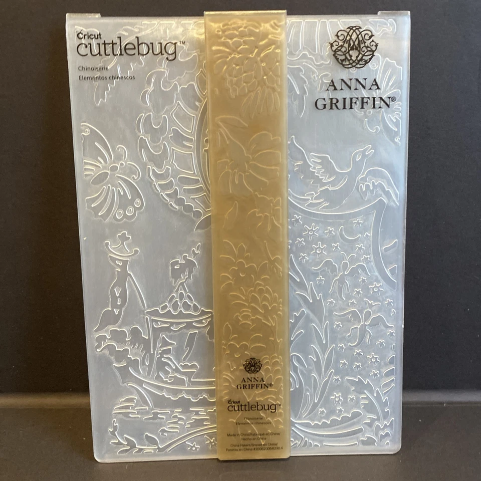 2 Cricut Cuttlebug Anna Griffin 5x7 Embossing Folder Fluted Damask Chinoiserie - Image 4 of 4