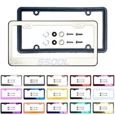 New Laser Etched Customize Stainless Steel License Plate Frame Meta Caps-S500L