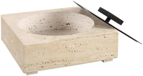 Uttermost 18196 Natural Luxe 4-1/2" Tall Iron and Travertine - Oil Rubbed Bronze - Picture 3 of 6