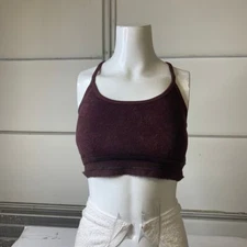 ALO YOGA Seamless Luxe Terry Cuddle Bra Women's Size XS Cherry Cola