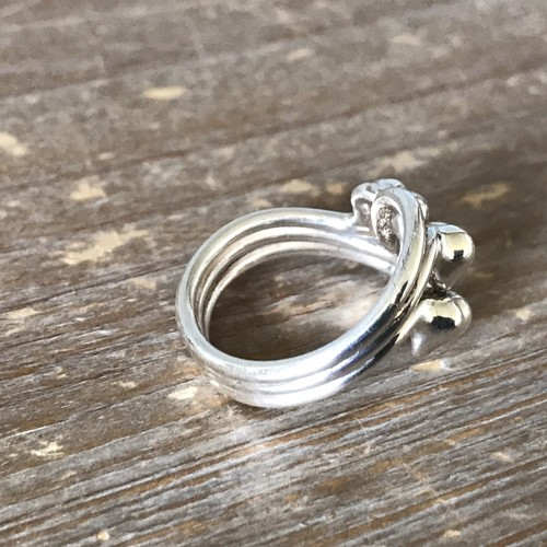 Sterling Silver Ring with Contemporary 3 Strand Design Adjustable Ring Sz7.5 - Picture 5 of 6