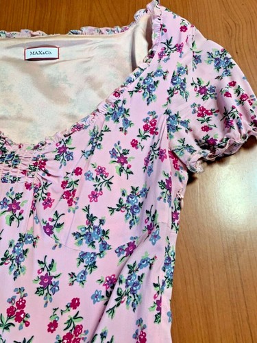 ABITO MAX & CO. ROSA VESTITO FIORI DRESS FASHION MADE IN ITALY MISURA 38 - Foto 3 di 6