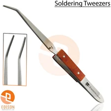 Soldering Tweezers Cross Lock Fiber Grip Jeweler's Tools Electronic Repair Plier