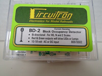 Circuitron 5502, BD-2 Block occupancy Detector  current sensing 800-5502