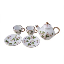 5PC Ceramics Tea Set 1/6 Scale DollHouse Miniature Cups11.5” Doll Accessory