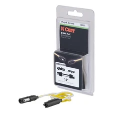 CURT 58021 2-Way Flat Connector Plug & Socket with 12" Wires (Packaged)