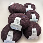 6 Matched Berroco Mochi - 3248 Plum- Alpaca/ Nylon, Wool - 50g/191 yds DS