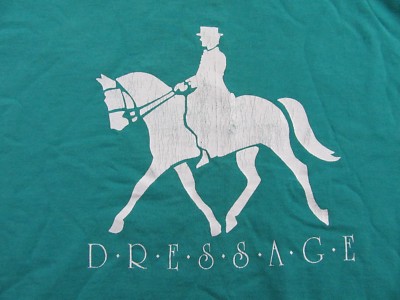 Vintage DRESSAGE Highly Skilled Stylish Horse Riding Equestrian T Shirt Size XL