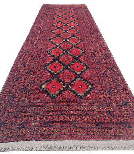Amazing Hand Knotted Vintage Afghan Turkmen Waziri Wool Area Runner Rug 9 x 3 Ft - Picture 2 of 8