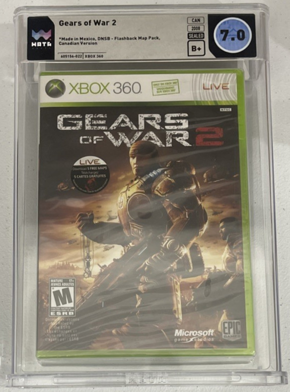Gears of War 2 DNSB Xbox 360 New Sealed Graded WATA 7.0 B+