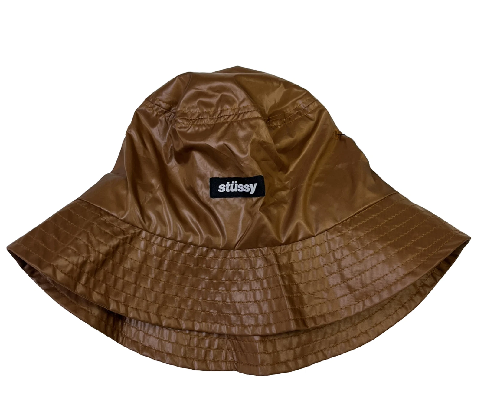Stüssy Langley Shiny Bucket Hat Tan, Available In Multiple Sizes