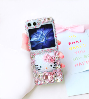 Bling 3D Hello Kitty Case for Samsung Z Flip Z Fold 7 6 5 4 3 Moto