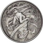2017 ALPHONSE MUCHA DANCE 1 OZ 999 Silver coin Antique COA #41 of 2000