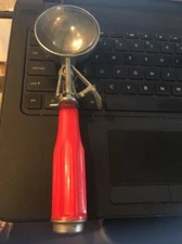 Vintage Ice Cream Scoop, Unbranded , red plastic handle - Japan