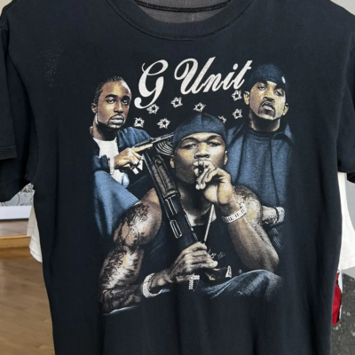VTG 50 Cent G-Unit rap hip hop t-shirt black shirt Unisex S to 5Xl