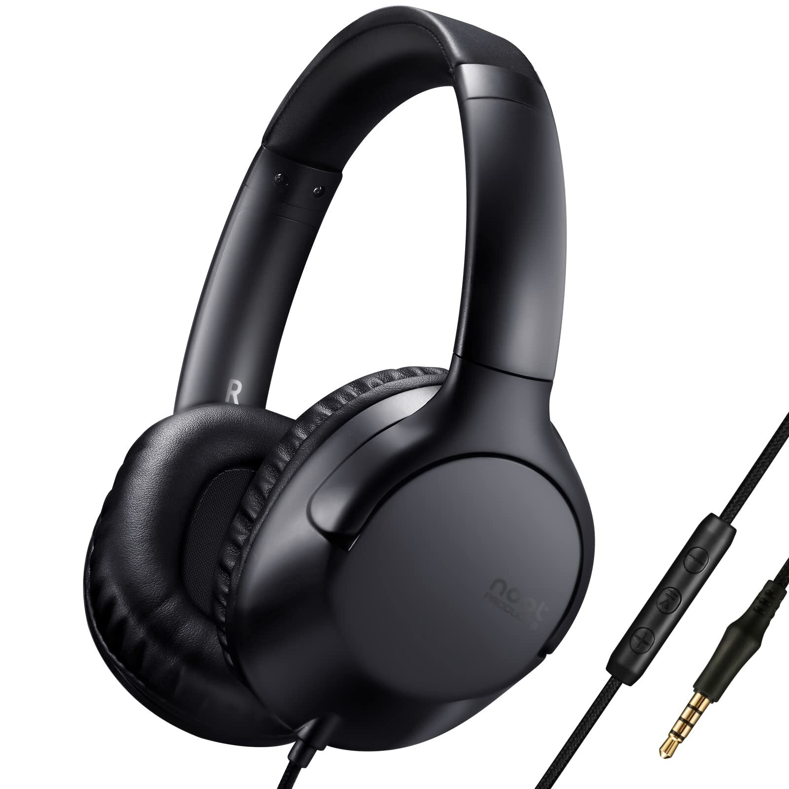 noot products A319 Over Ear Wired Headphones with Volume Control Microphone A...