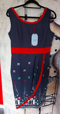 BNWT L 14 BANNED RETRO COCKTAIL PARTY DRINKS WIGGLE DRESS XMAS ROCKABILLY