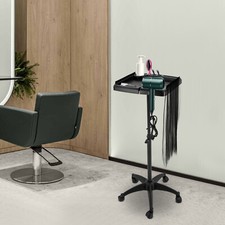 Salon Tray Cart 28.54-43.31" Height Adjustable Rolling Salon Tray with 5 Wheels