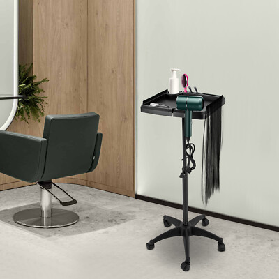 Salon Tray Cart 28.54-43.31'' Height Adjustable Rolling Salon Tray with 5 Wheels