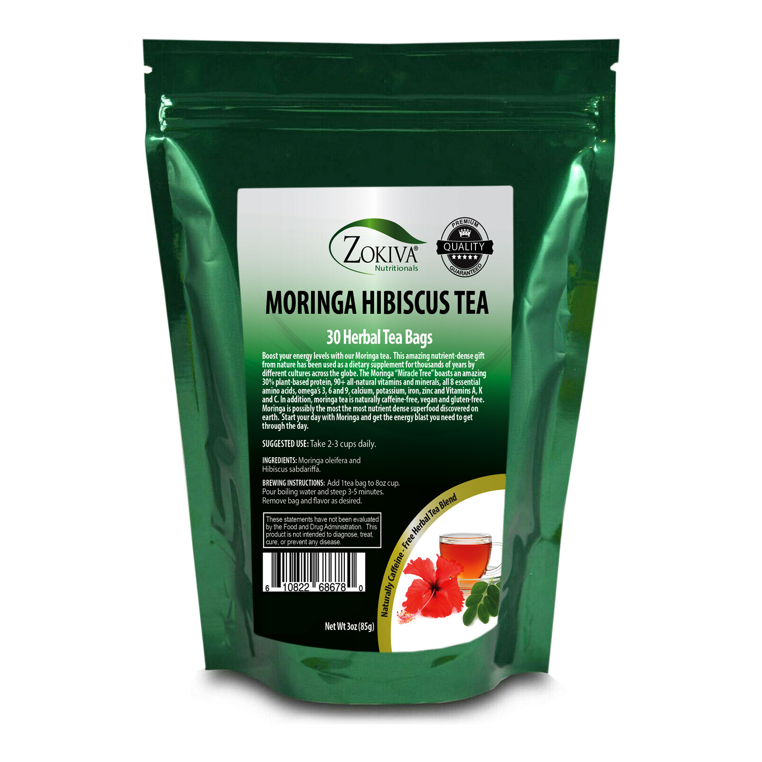 Bags (30) All-natural - Caffeine-free, Premium Herbal Tea