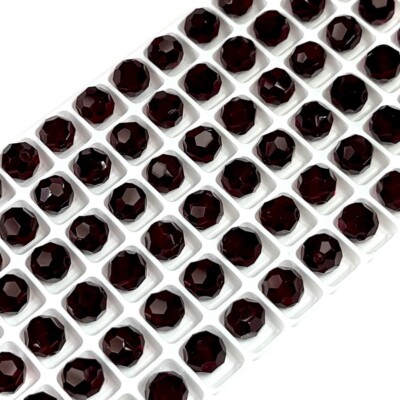 Genuine Preciosa Czech Round MC Crystal Rosary Beads Garnet deep red 8mm 10mm