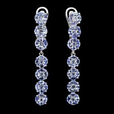 Silver Earrings Blue Tanzanite Genuine Natural Mined Gems Solid Sterling