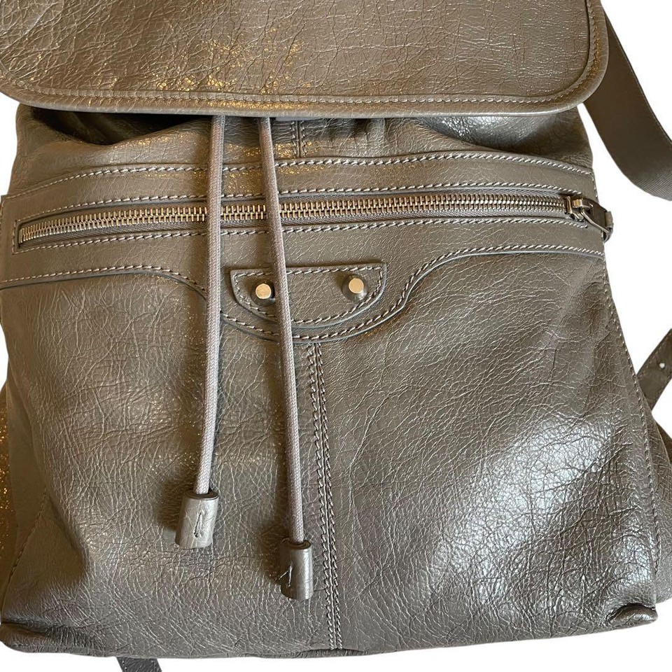 Balenciaga Traveler Leather Backpack Classic Gray Color A4 size From